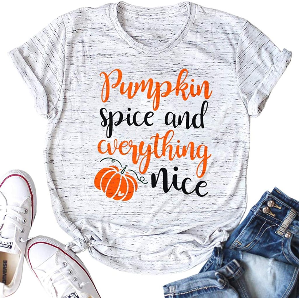 Pumpkin Spice and Everything Nice Letter Print T-Shirt