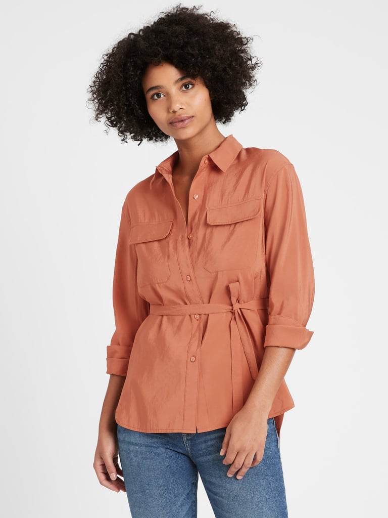 Banana Republic Belted Utility High-Low Shirt