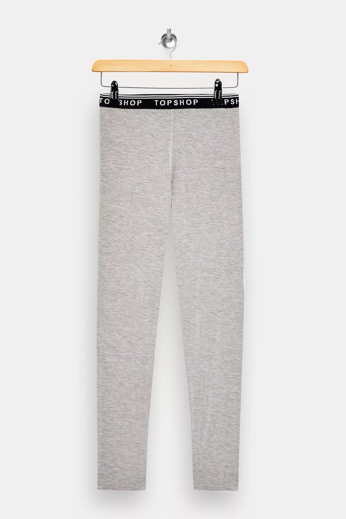 Gray Marl Branded Elasticated Leggings