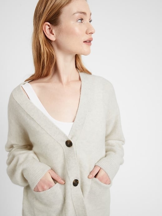 Banana Republic Oversized Blouson-Sleeve Cardigan Sweater