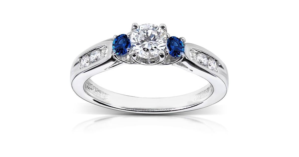 engagement ring with sapphire accents