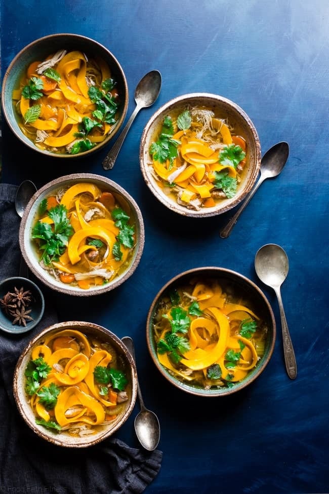 Thai SlowCooker Paleo Chicken Noodle Soup Butternut Squash Slow