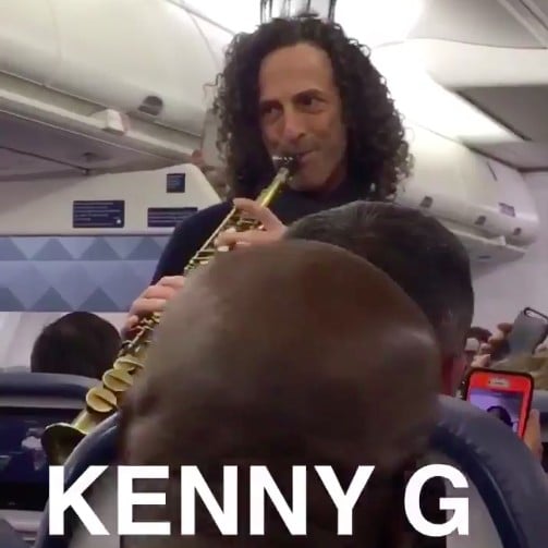 Kenny G Plays Sax on an Airplane Video