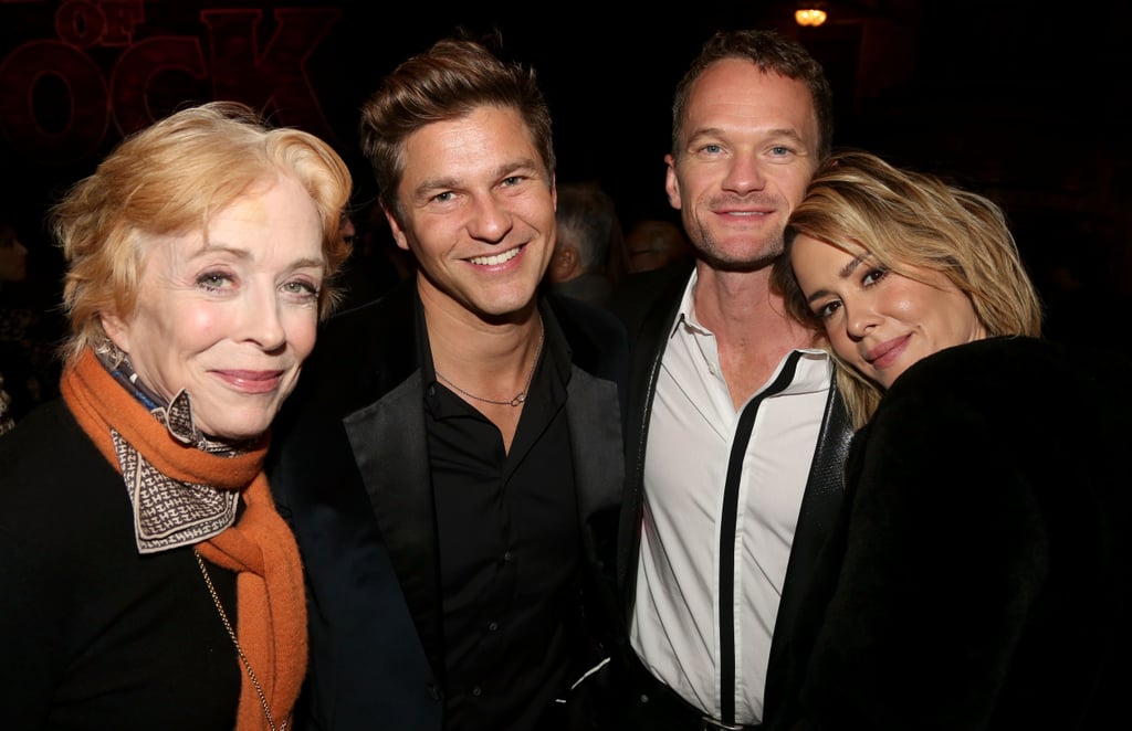 The couple cuddled up with fellow cute couple David Burtka and Neil Patrick Harris at a performance of School of Rock on Broadway in December 2015.