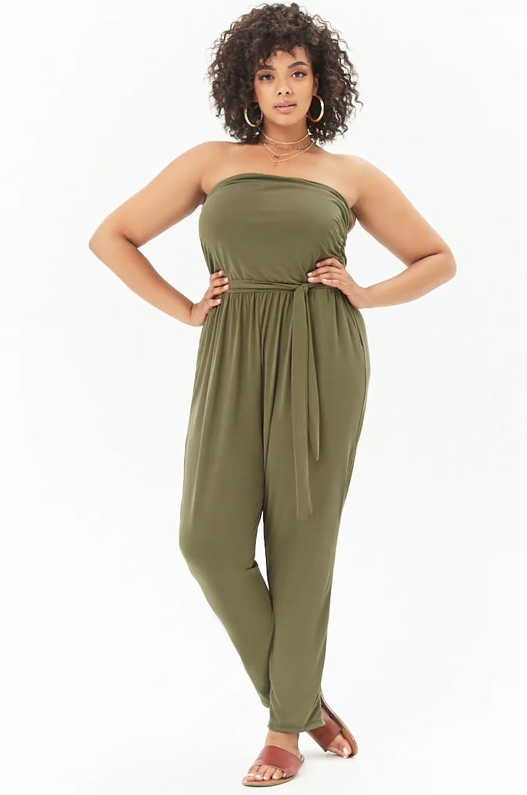 Forever 21 Plus Size Ruched Tube Jumpsuit