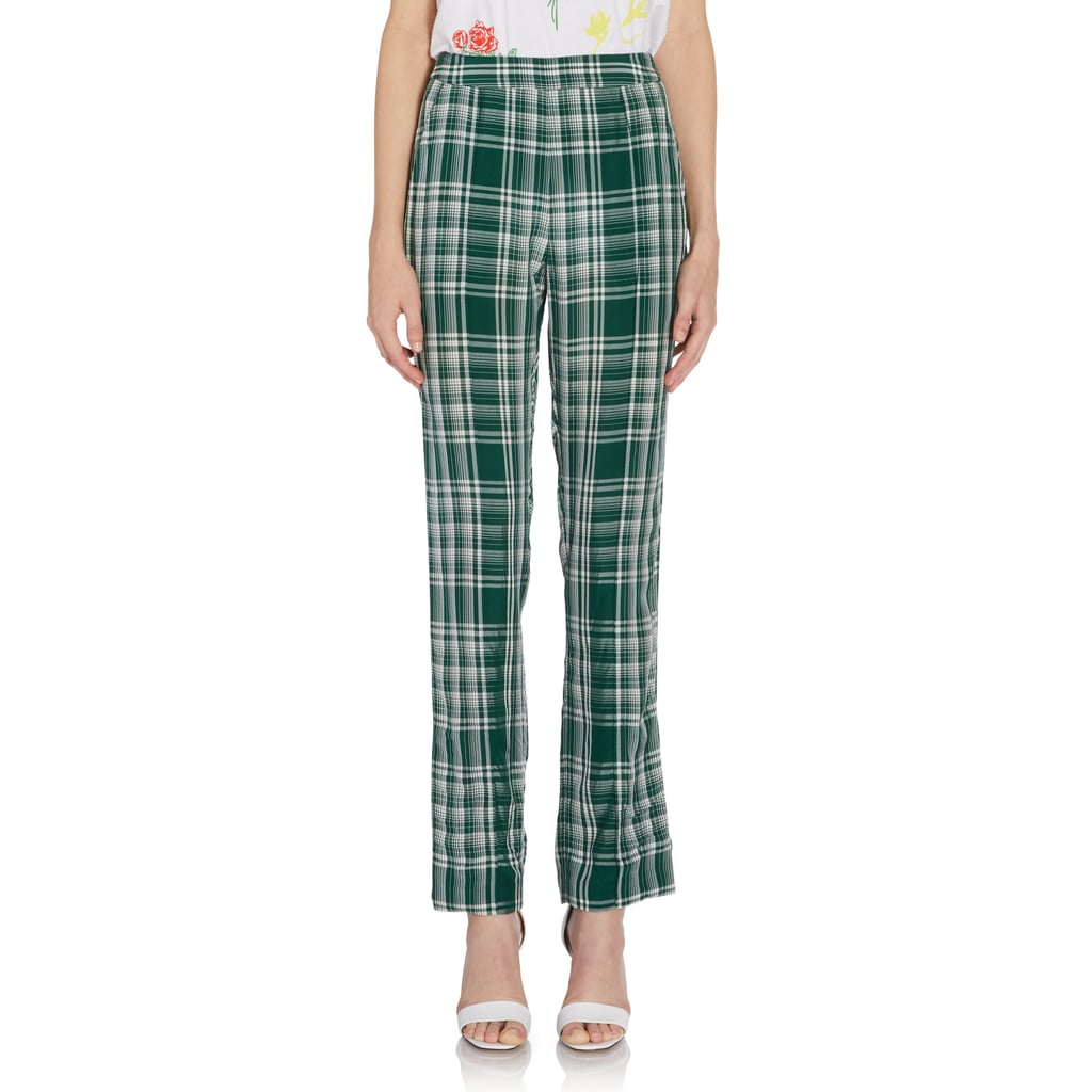 Rosie Assoulin Green Plaid Pants