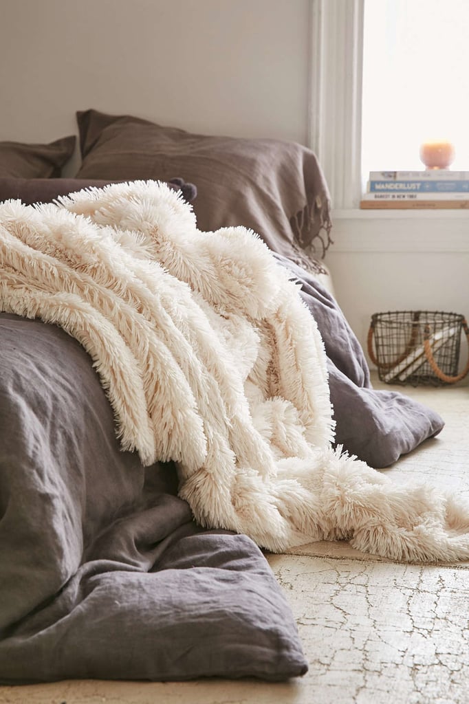 Urban Outfitters Plum & Bow Faux Fur Throw Blanket