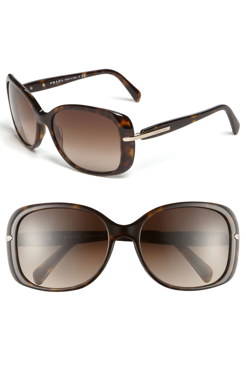 Prada 57mm Rectangular Sunglasses