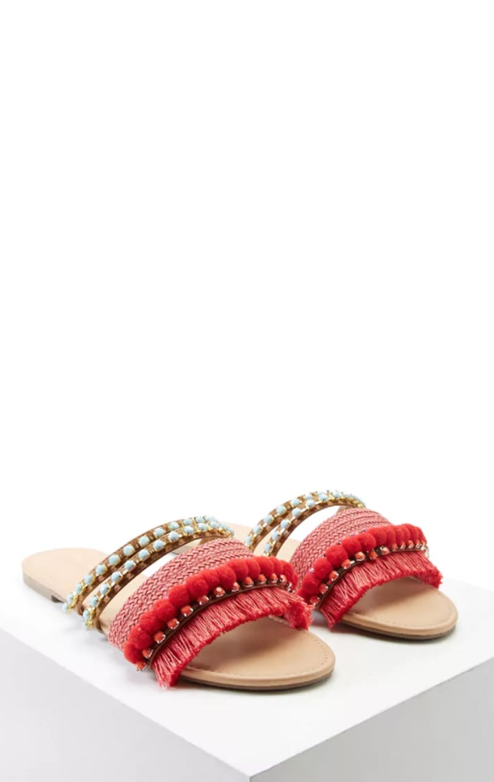 Forever 21 Fringed Pom Pom Sandals