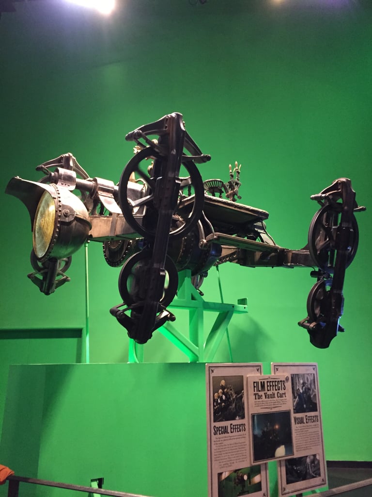 There's a green room section with some of the vehicles moving around on displays, including the Gringotts mine cart that was very impressive in real life.
