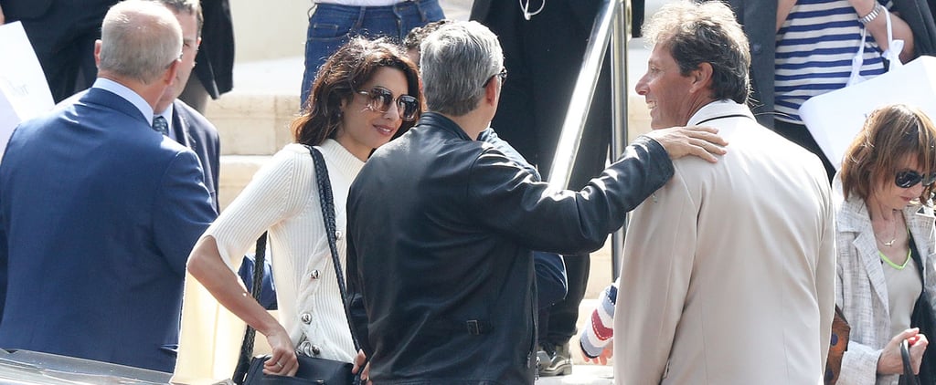 Amal Clooney Wearing a Bubble Skirt With George Clooney