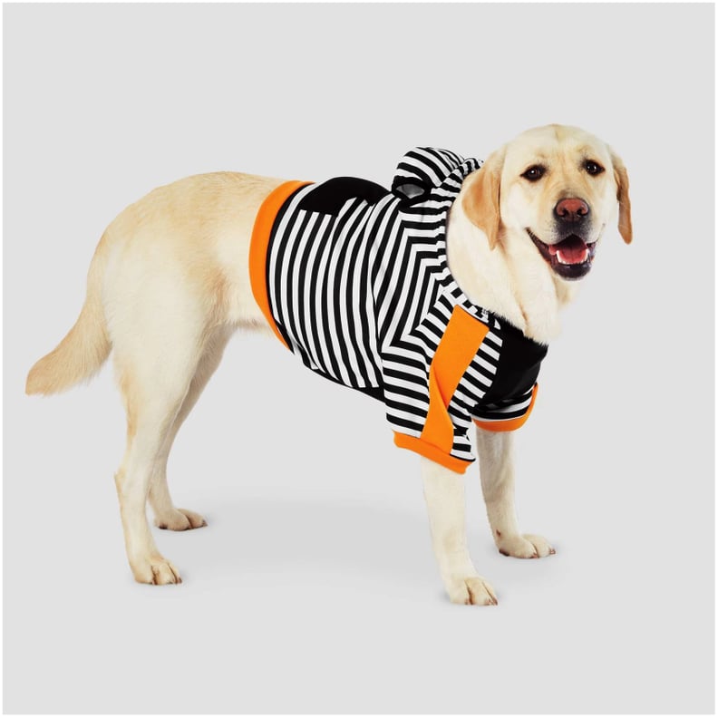 Stripe Dog and Cat Cropped Hoodie