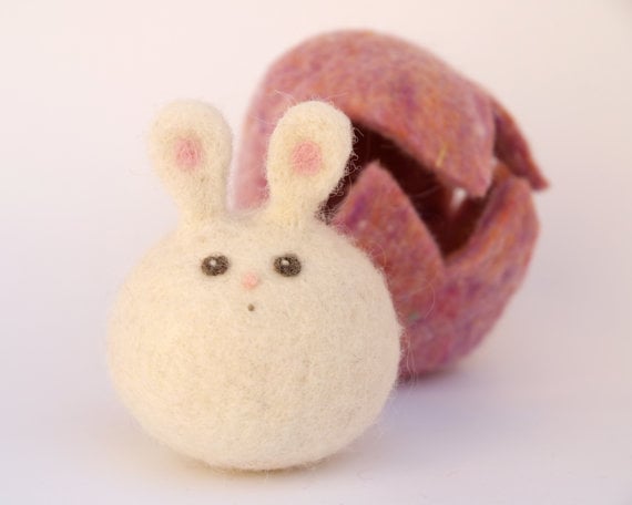 needle-felted wool bunny