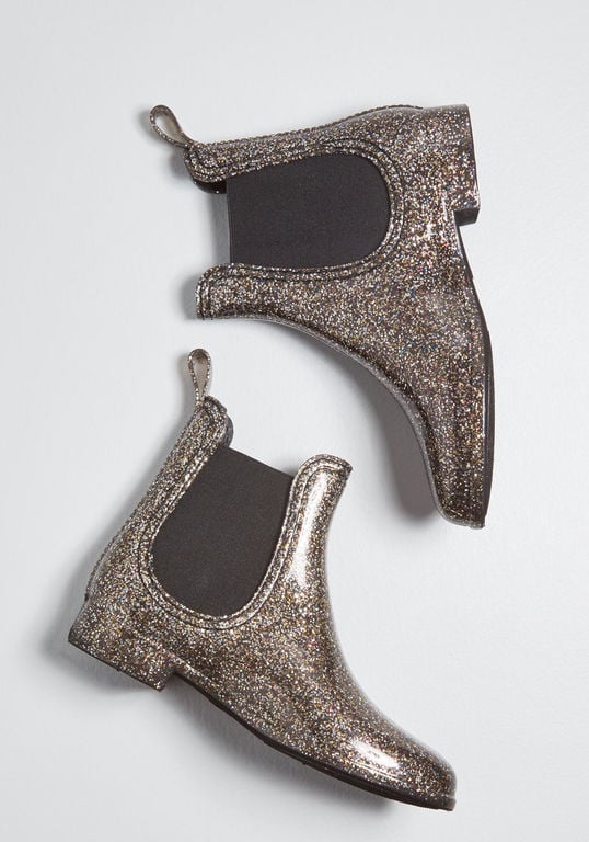 Silver glitter rain boots deals