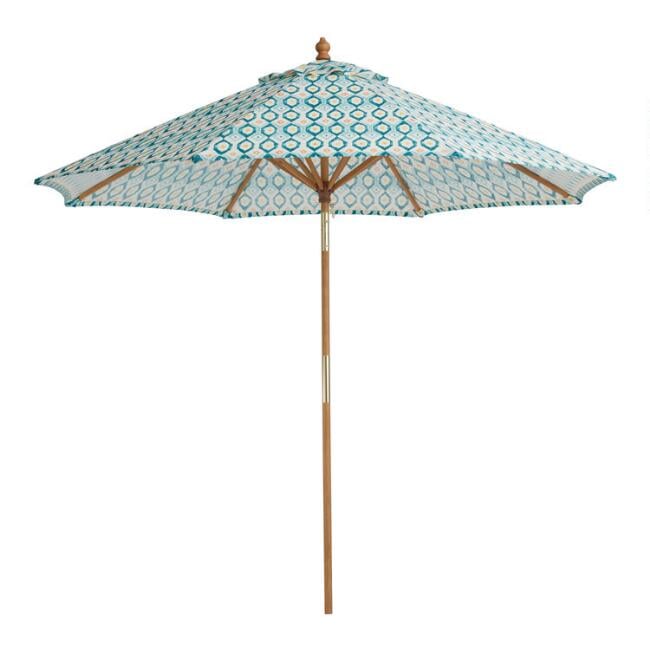 Teal Ikat Circe Replacement Umbrella Canopy