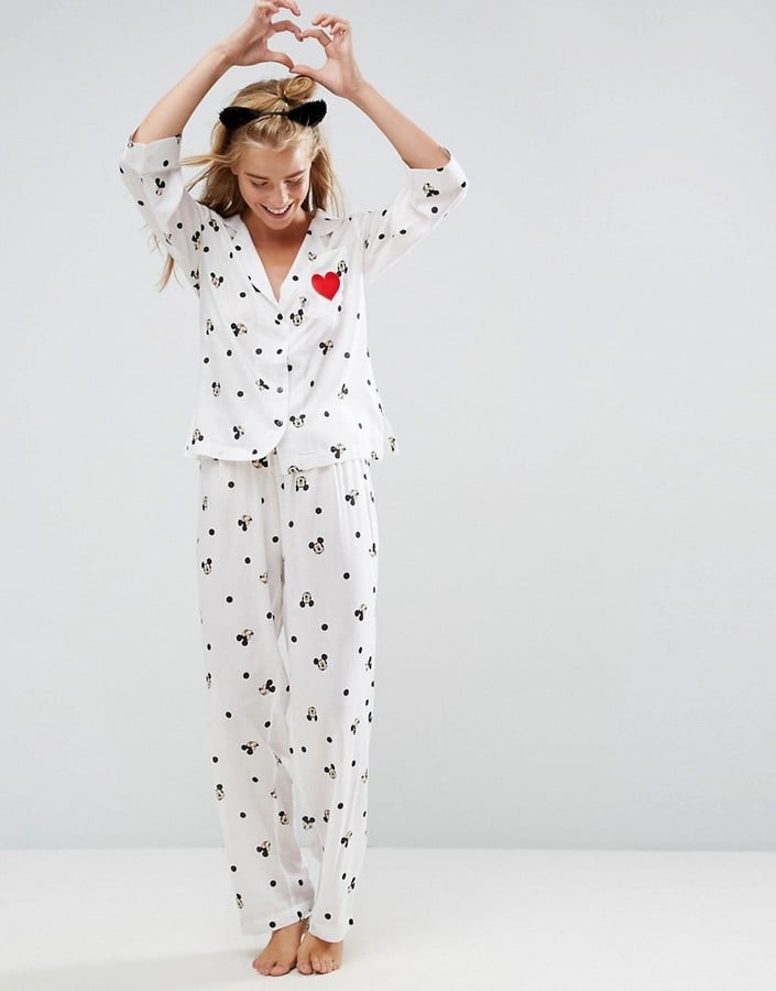 ASOS Mickey Mouse Embroidered Pajama Set
