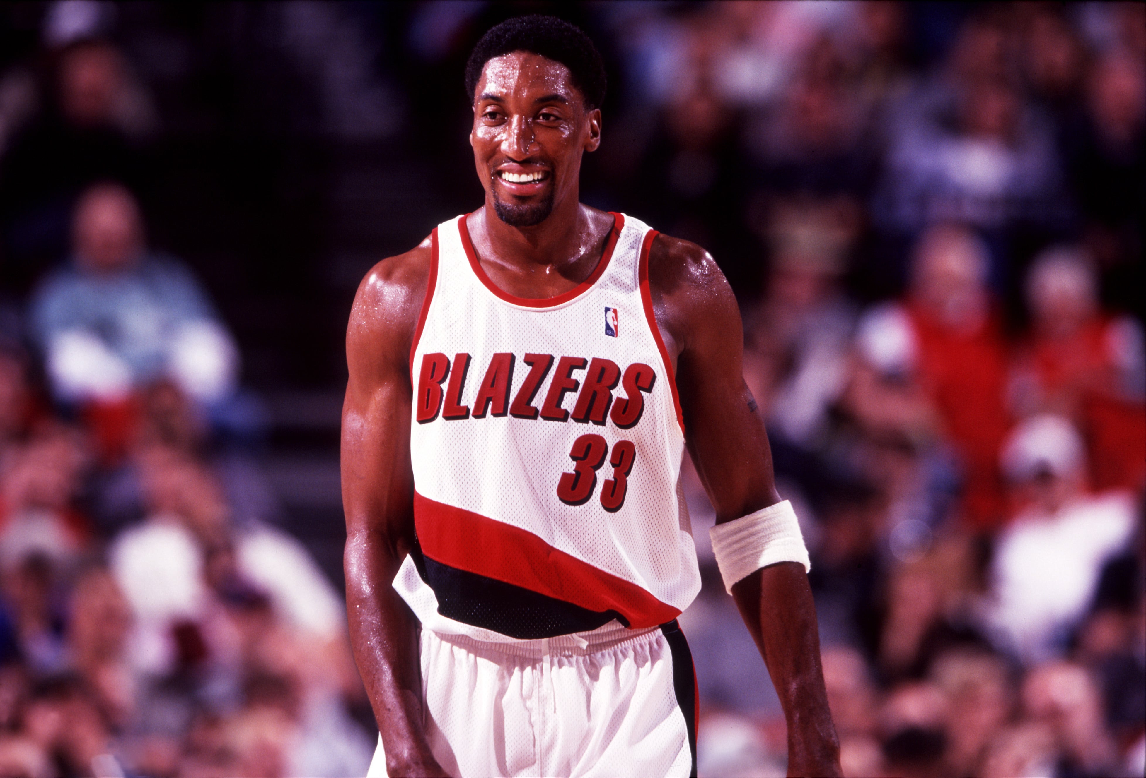 Scottie Pippen of the Houston Rockets looks on during the game News  Photo - Getty Images