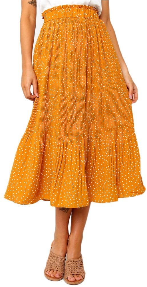Exlura High Waist Polka Dot Skirt