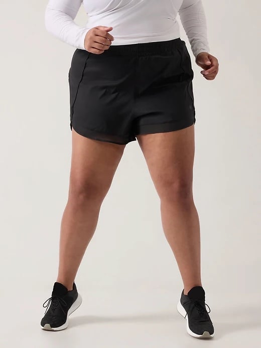Athleta Women's Activewear Skirt Size Large Black Back Pocket Built-In  Underwear