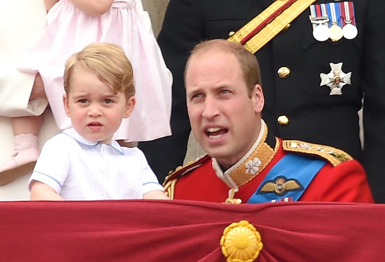 Prince George's Blue Shirt Also Paired Well With Prince William's Uniform