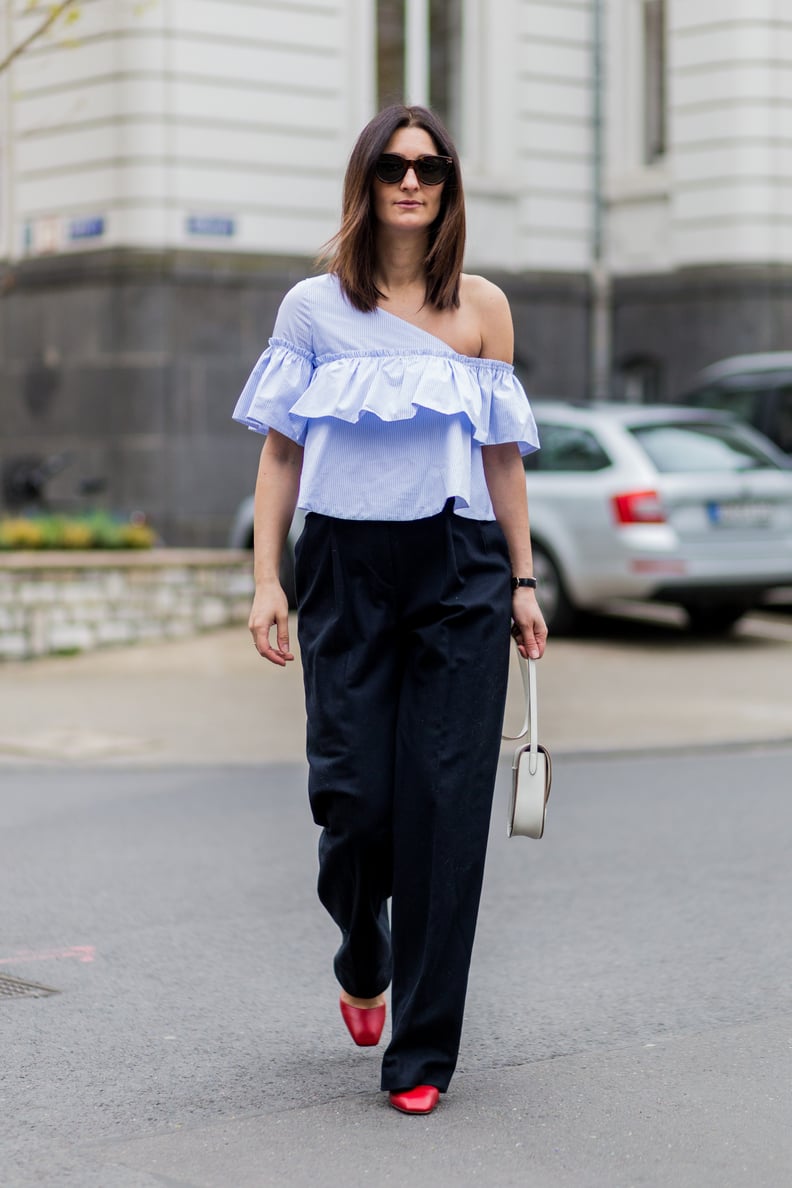 Try a one-shoulder top