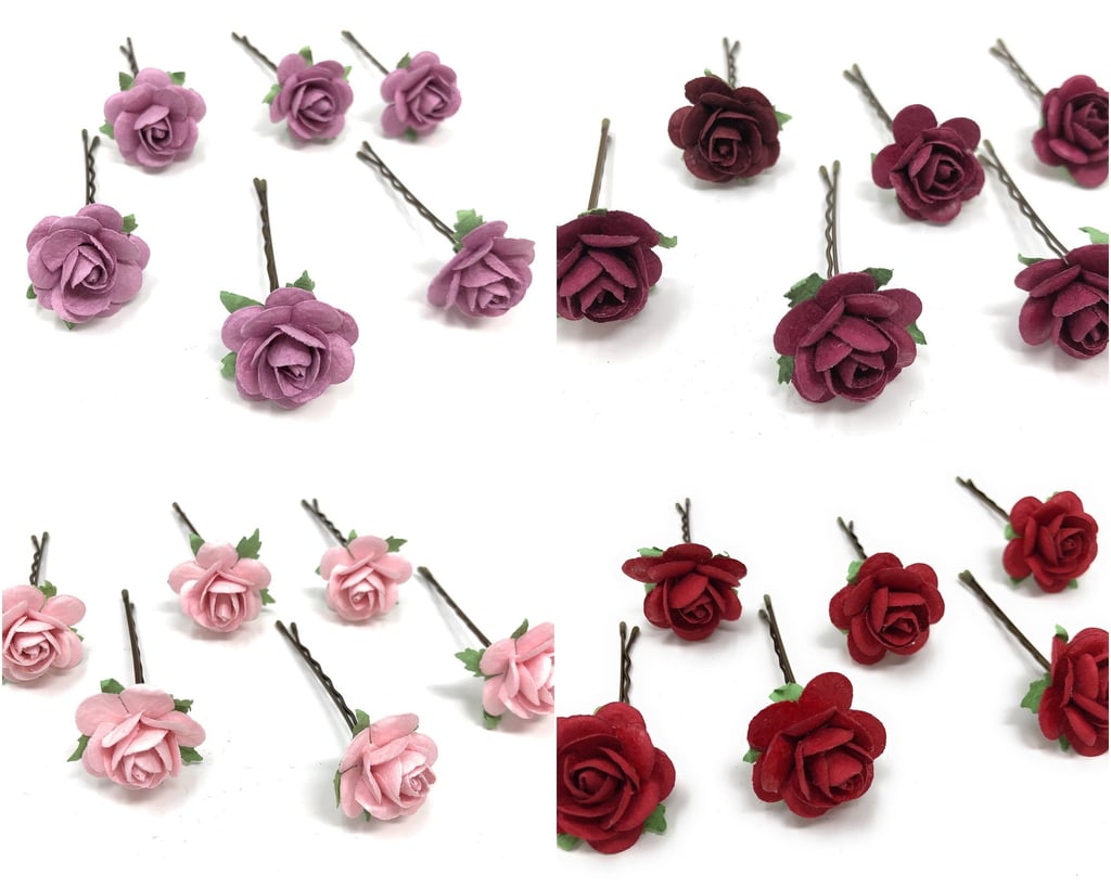 baby pink rose hair pins