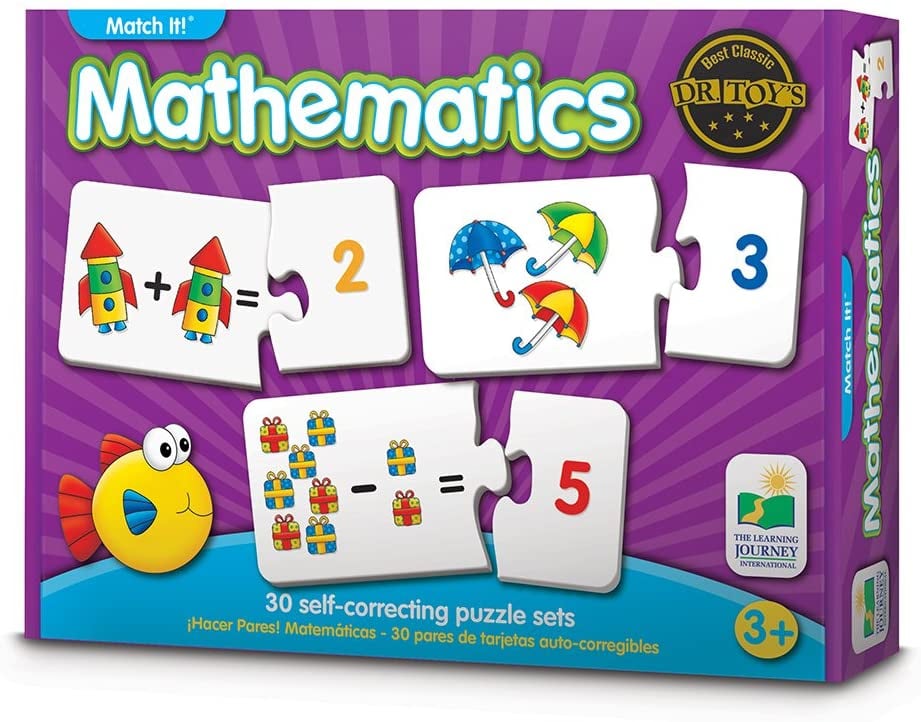 1-2-3 Mis Primeros Numeros Math-Match It 30 self-correcting puzzle pairs teaching basic mathematical skills 