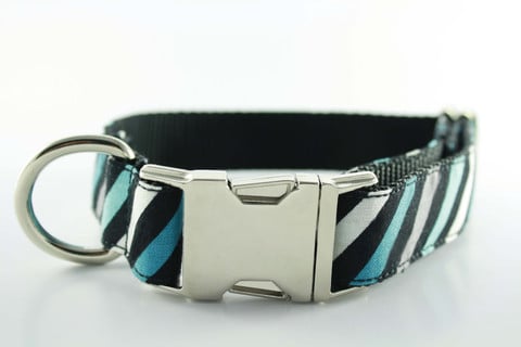 Bonjour Fido collars ($32) are handmade in New York City from heavy-duty — yet beautiful! — materials so that they will last a lifetime. They come in a variety of patterns, and the company makes leashes to go along with them as well.