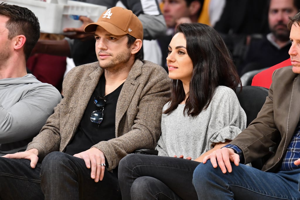 Ashton Kutcher and Mila Kunis at Lakers Game January 2019