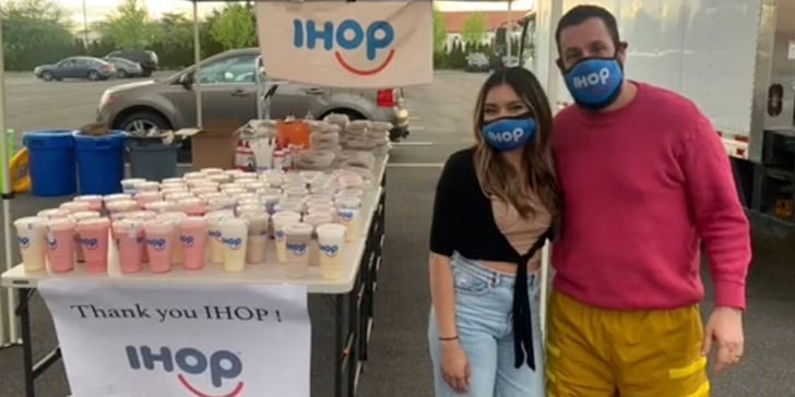 Adam Sandler Reunites With IHOP Hostess For Milkshake Monday | POPSUGAR