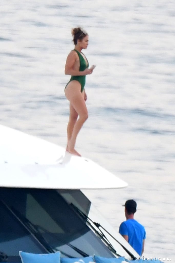 Jennifer Lopez and Alex Rodriguez on Yacht in Italy 2018