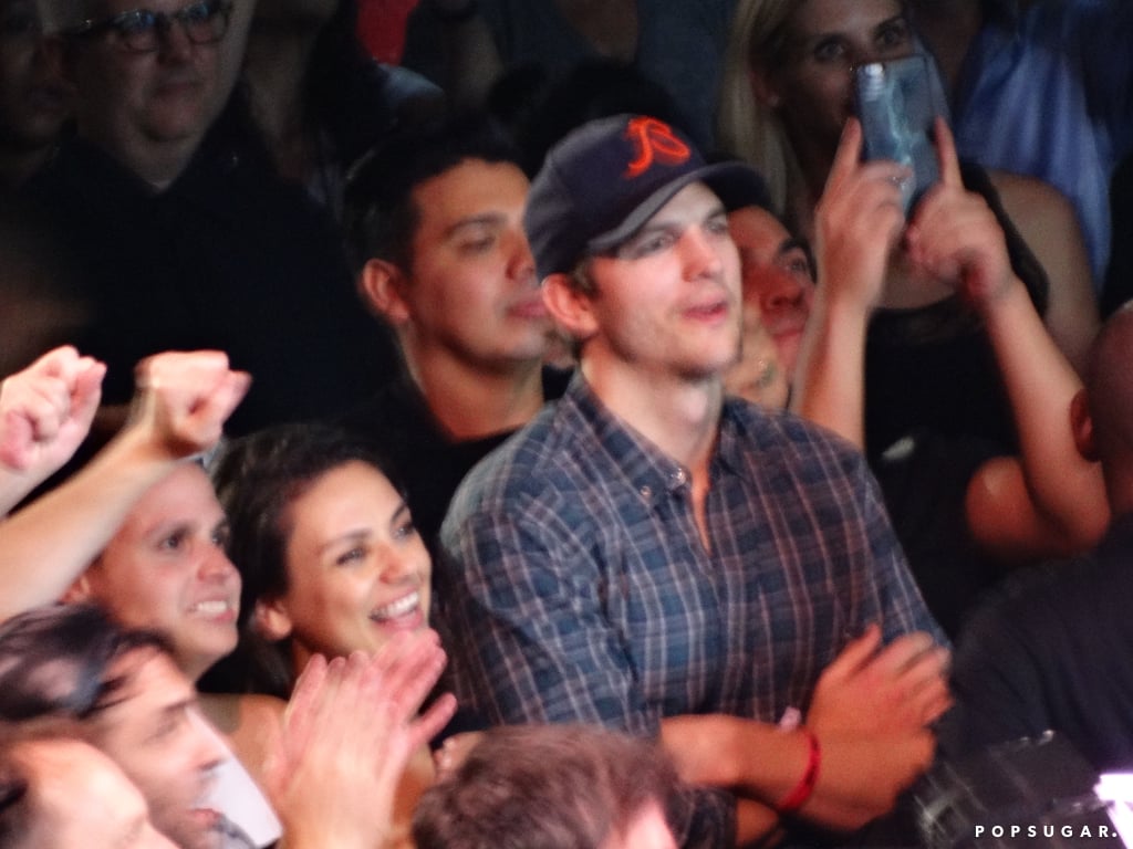 Mila Kunis and Ashton Kutcher at the Madonna Concert in LA