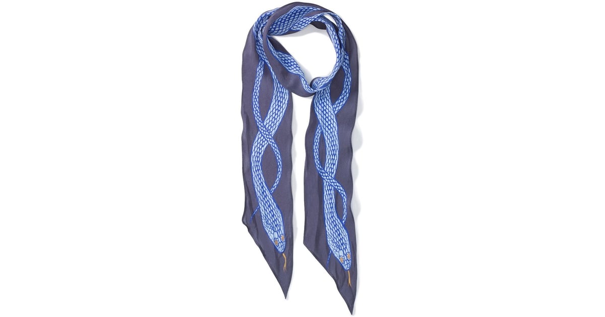 Rockins Blue Silk Snake Skinny Scarf ($145) | Pantone Color of the Year ...