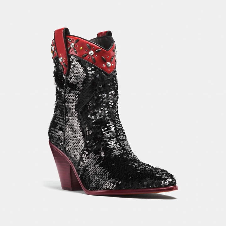 Coach Western Bootie With Sequins