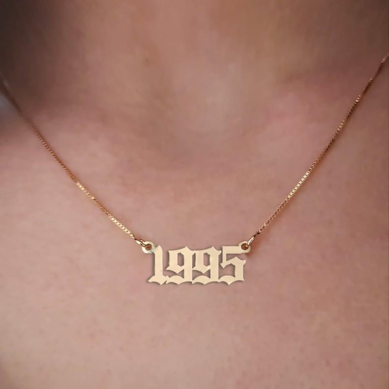 Etsy Customize Old English Number Necklace