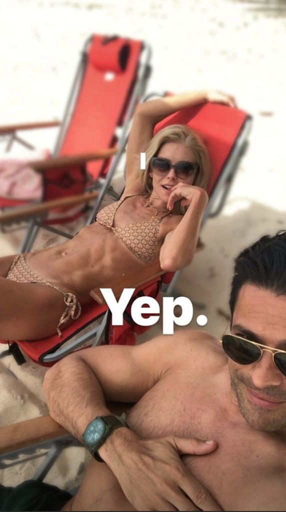 Kelly Ripa Wearing a Printed Bikini