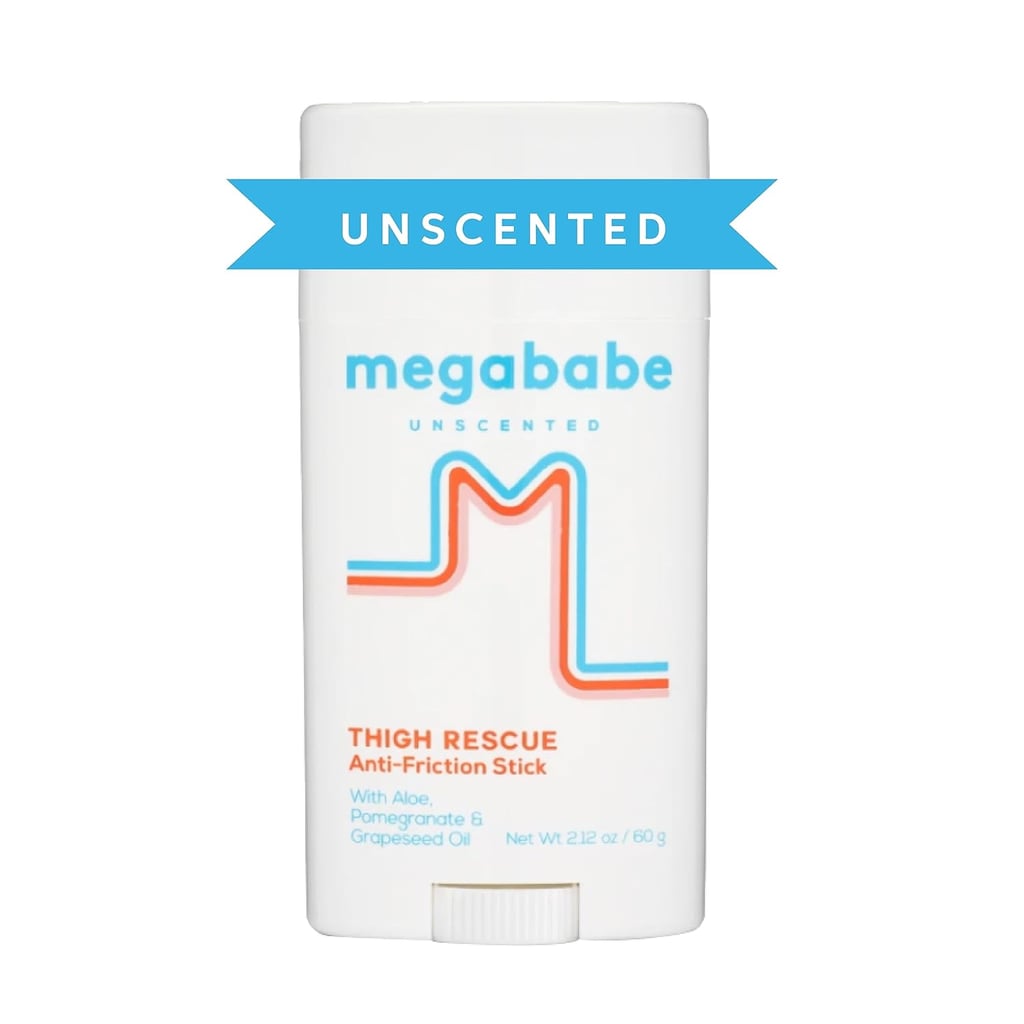 Megababe Thigh Rescue Anti-Chafe Stick ($14)
"Thicc thighs do indeed save lives — but as much I love mine visually, they present a practical challenge when summer comes around. Chub rub, when your thighs rub together and become sore in the process, is a painful experience I try to avoid at all costs. When my thighs are at war with each other, everybody loses. To combat this, I took to wearing biker shorts under dresses until I discovered Megababe Thigh Rescue Anti-Chafe Stick, founded by one of my favorite influencers Katie Sturino.
With a formula that includes aloe and grapeseed oil, the balm helps prevent chafing and irritation while soothing and moisturizing the skin. Not only does it keep my thighs from fighting one another, I even use it on my heels when my shoes are rubbing up against my skin and creating fiction. It's a true hero product!" — Jessica Andrews, senior style director