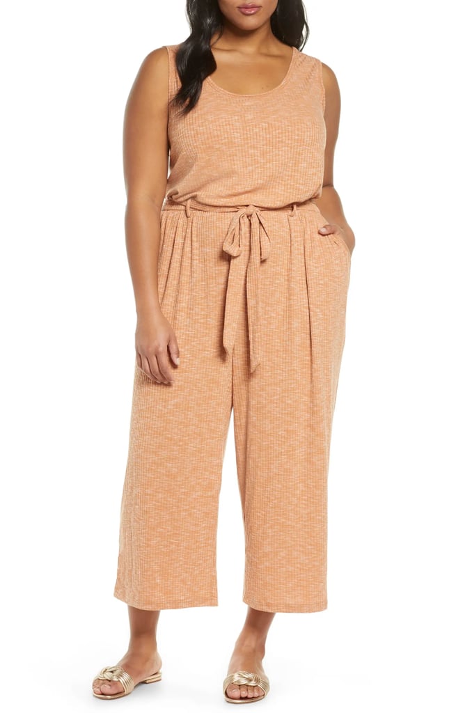 Bobeau Devin Mélange Ribbed Knit Jumpsuit