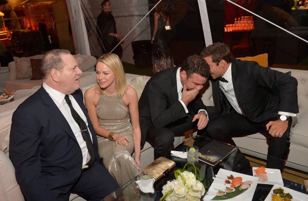Naomi Watts chatted with Harvey Weinstein while Bradley Cooper and Liev Schreiber talked nearby.