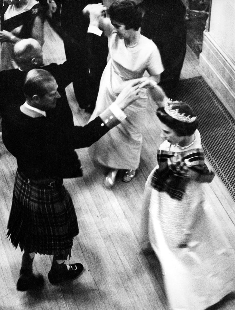 The Queen and Prince Philip at the Ghillies Ball at Balmoral in January 1972