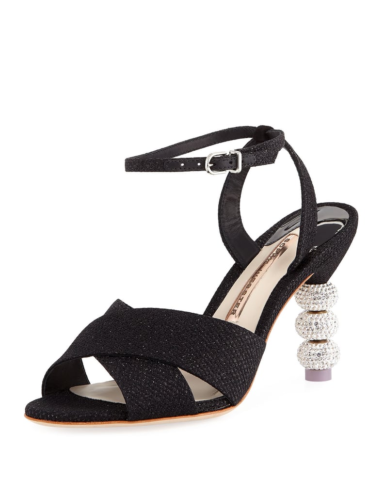 Sophia Webster Natalia Mid Ball-Heel Glitter Sandal