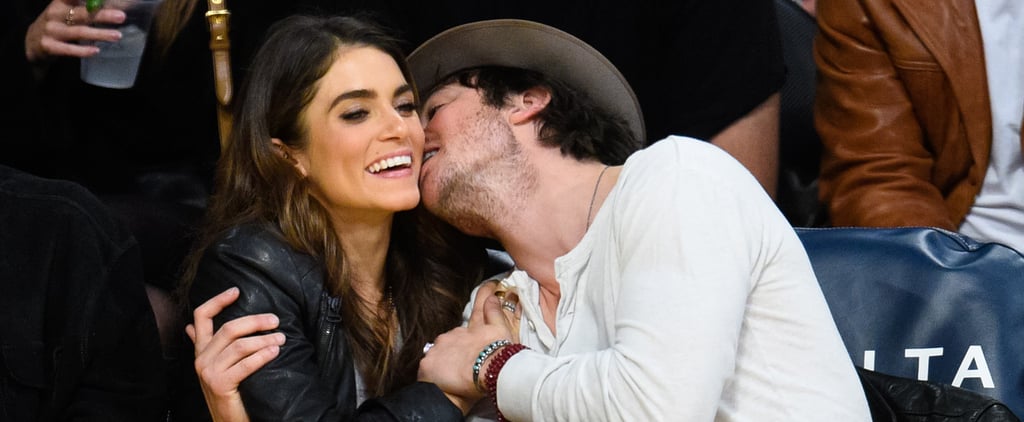 Ian Somerhalder and Nikki Reed Kissing at Lakers Game