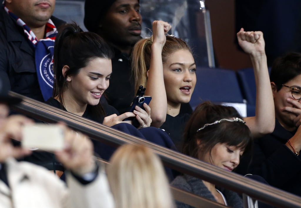 Gigi Hadid and Kendall Jenner Take Selfies at a Soccer Game