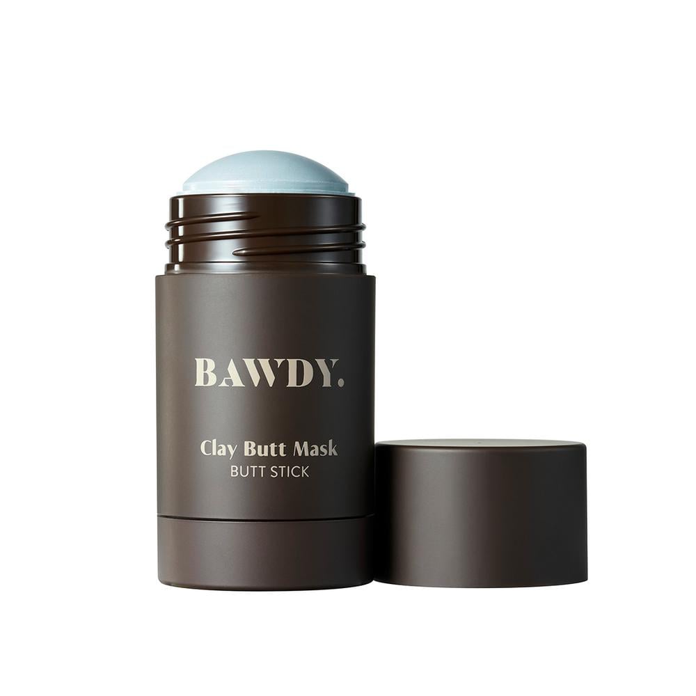 Let me preface this by explaining I live with my boyfriend, and at this point, he is well accustomed to my beauty rituals — he knows how long it takes me to do my nighttime skincare routine and what products are my be-all and end-all favorites, and he even partakes in the weekly face mask. But I don't know if anything could prepare him for the butt stick experiment. We were watching TV on a casual Monday night when I disappeared to apply the Clay Butt Mask ($28). The detoxifying mask has a gray color to it from the kaolin clay in the formula. To put it on, you twist the end and apply it directly to your butt in circular motions. Because of the packaging, the application process is mess-free. 
When I came back into the room, his first question was, "Why don't you have pants on?," followed by, "Oh my, what is that?" Even after I told him about the butt stick mask, it didn't offer him much of an explanation. (I can't say I blame him.)