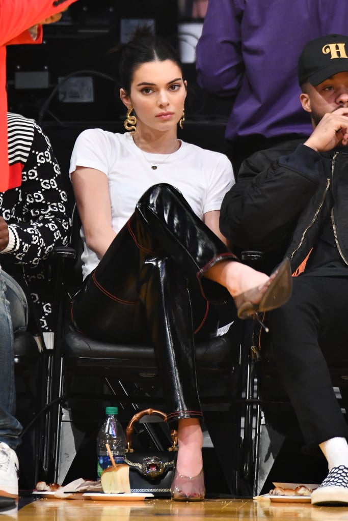 Kendall Jenner Gold Dragon Earrings and Yeezy Shoes 2019