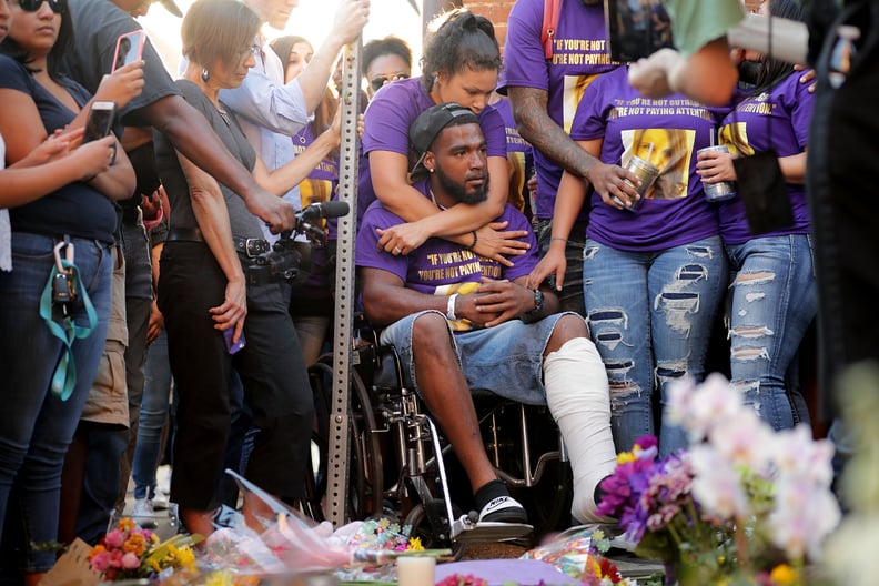 Marcus Martin, who was injured in the crash, attended the vigil.