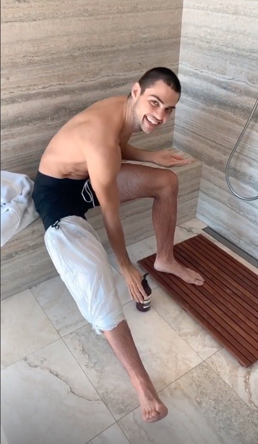 Noah Centineo Showering in Funny Instagram Stories