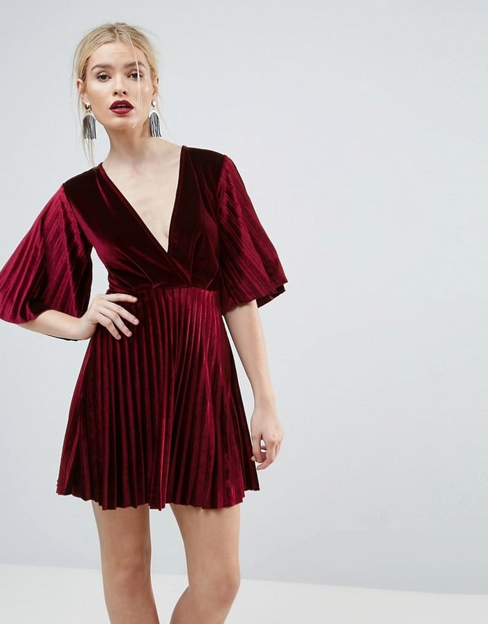 Asos Pleated Velvet Kimono Mini Dress | Meghan Markle Club Monaco ...