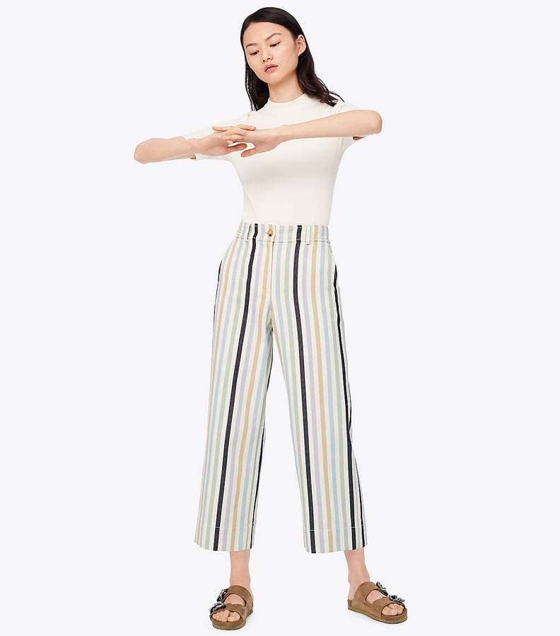 Tory Burch Striped Cropped Pant