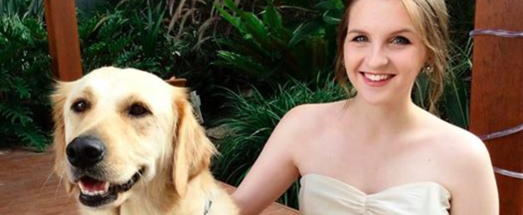 Girl and Her Dog Wear Matching Dresses For Prom